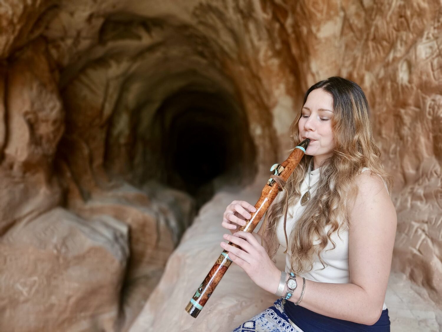 Performance in a sandstone cave