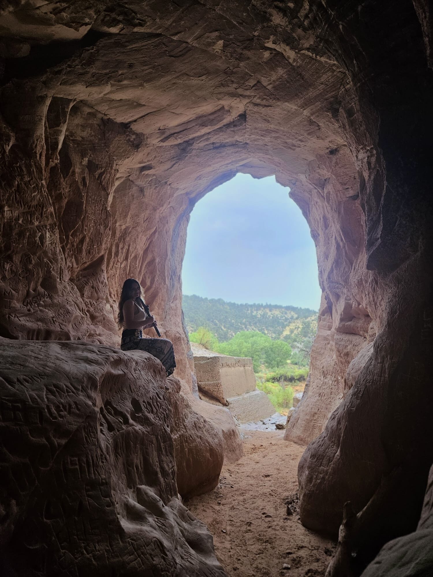 Performance in a sandstone arch in the American Southwest